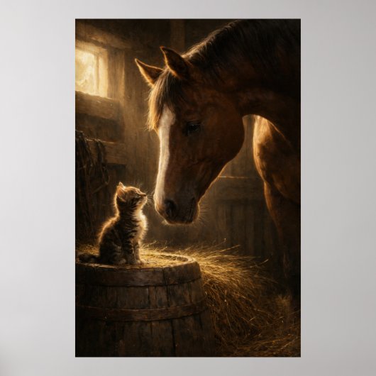 Kleiner Freund | Pferd & Kätzchen | Poster (Vorne)