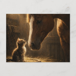 Kleiner Freund Pferd & Kätzchen Postkarte