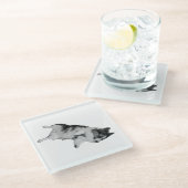 Kleiner Frieden Glasuntersetzer (Schrägansicht)