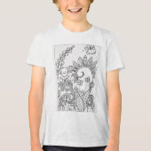 Kleiner Frosch auf einem Pilz Tri-Blend Shirt (Vorderseite)