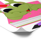 Kleiner Frosch mit Buch und Stift Poster (Ecke)