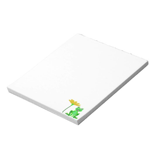 kleiner Frosch und gelbe Blume Notizblock (Rotiert)