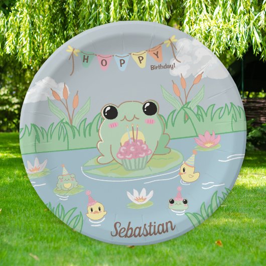 Kleiner Froschteich Kindergeburtstag Pappteller
