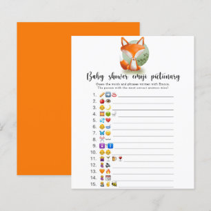 Kleiner Fuchs - Baby Shower Emoji Pictionary Spiel