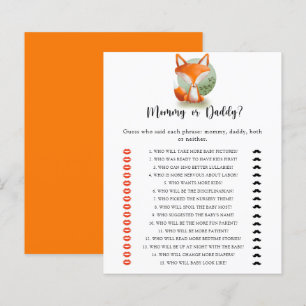 Kleiner Fuchs - Baby Shower Spiel 'Mama oder Papa'