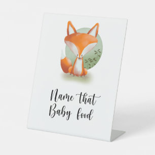 Kleiner Fuchs - Errate das Babynahrung Sockelschild