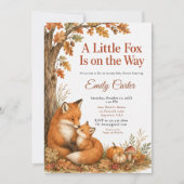 Kleiner Fuchs Fall Baby Shower Einladung (Vorderseite)