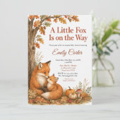 Kleiner Fuchs Fall Baby Shower Einladung (Stehend Vorderseite)