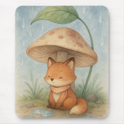 Kleiner Fuchs im Regen Mousepad (Vorne)
