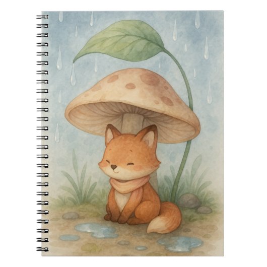 Kleiner Fuchs im Regen Notizblock (Vorderseite)