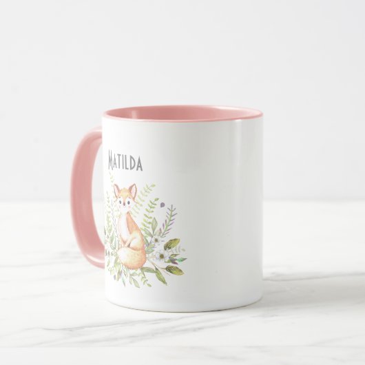 Kleiner Fuchs personalisierter Name Tasse (Vorderseite Links)