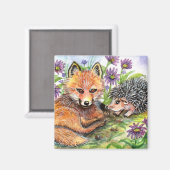 Kleiner Fuchs und Igel Magnet (Vorderseite/Rückseite)