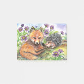 Kleiner Fuchs und Igel Post-it Klebezettel (Vorderseite)
