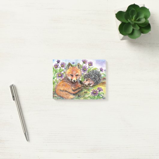 Kleiner Fuchs und Igel Post-it Klebezettel (Büro)