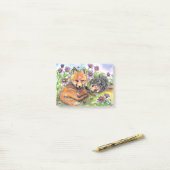 Kleiner Fuchs und Igel Post-it Klebezettel (Auf Schreibtisch)