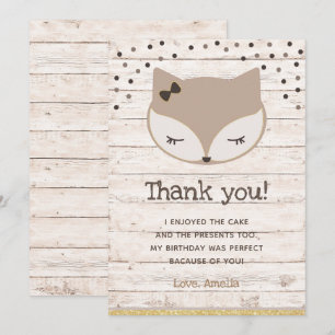 Kleiner Fuchs, Wunderland Dankeschön-Karten Einladung