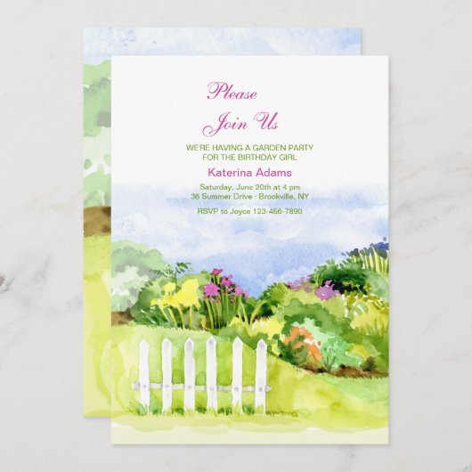 Kleiner Garten Einladung (Vorne/Hinten)