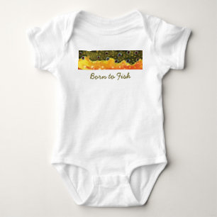 Kleiner "Geboren zu fischen" Bachforelle Fly Fishe Baby Strampler