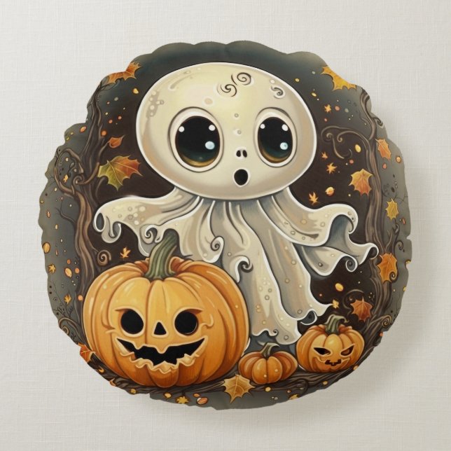 Kleiner Geist 2 Rundes Kissen (Vorderseite)