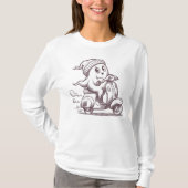 Kleiner Geist, der mit einem Roller fährt T-Shirt (Vorderseite)