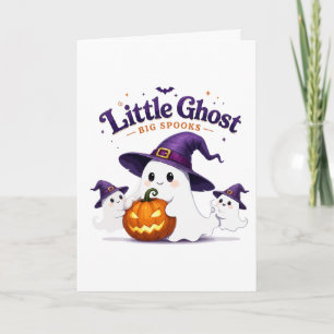 Kleiner Geist große Spukgestalten Süßes Halloween Karte