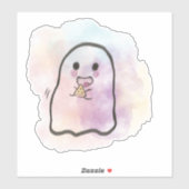 Kleiner Geist isst Pizza  Aufkleber (Blatt)