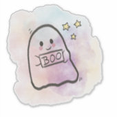 Kleiner Geist mit Boo Schild  Aufkleber (Vorderseite)
