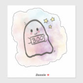 Kleiner Geist mit Boo Schild  Aufkleber (Blatt)