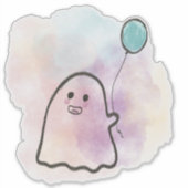 Kleiner Geist mit Luftballon Aufkleber (Vorderseite)