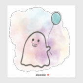 Kleiner Geist mit Luftballon Aufkleber (Blatt)