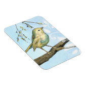 Kleiner Gelbbvogel auf einem Zweig nach oben Magnet (Rechte Seite)