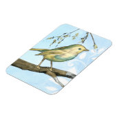 Kleiner Gelbbvogel auf einem Zweig nach oben Magnet (Linke Seite)