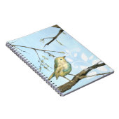 Kleiner Gelbbvogel auf einem Zweig nach oben Notizblock (Rechte Seite)