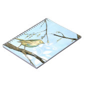 Kleiner Gelbbvogel auf einem Zweig nach oben Notizblock (Linke Seite)