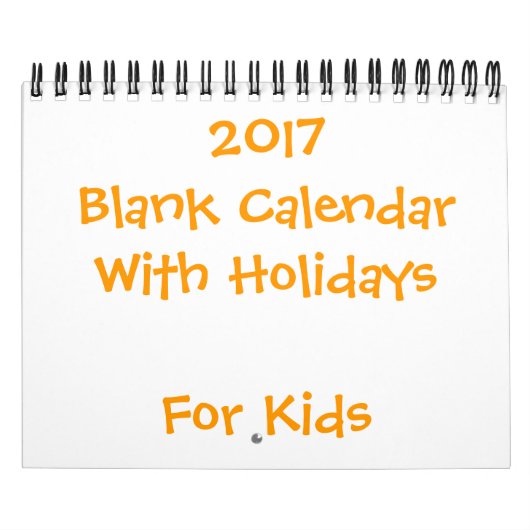 Kleiner gelber Blankkalender 2017 für Kinder Kalender (Titelbild)
