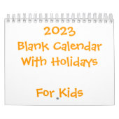 Kleiner gelber Blankkalender 2023 für Kinder Kalender (Titelbild)