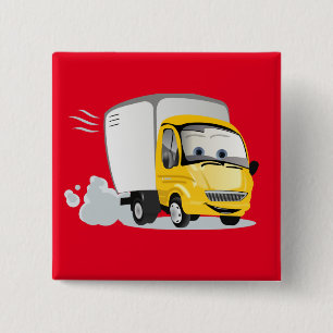 Kleiner Gelber Cartoon LKW für Kinder! Button