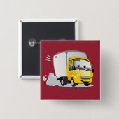 Kleiner Gelber Cartoon LKW für Kinder! Button (Vorne & Hinten)