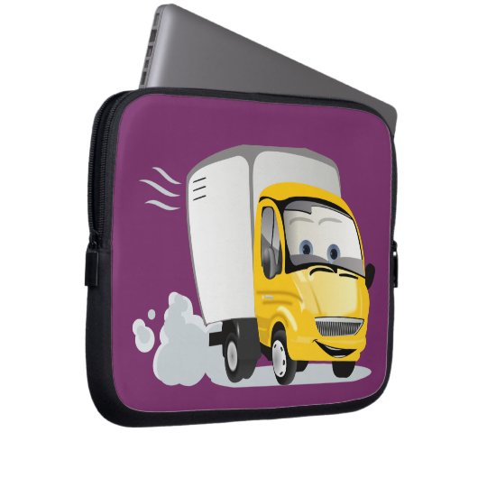 Kleiner Gelber Cartoon LKW für Kinder! Laptopschutzhülle (Vorne Rechts)