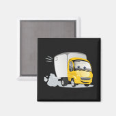 Kleiner Gelber Cartoon LKW für Kinder! Magnet (Vorderseite/Rückseite)