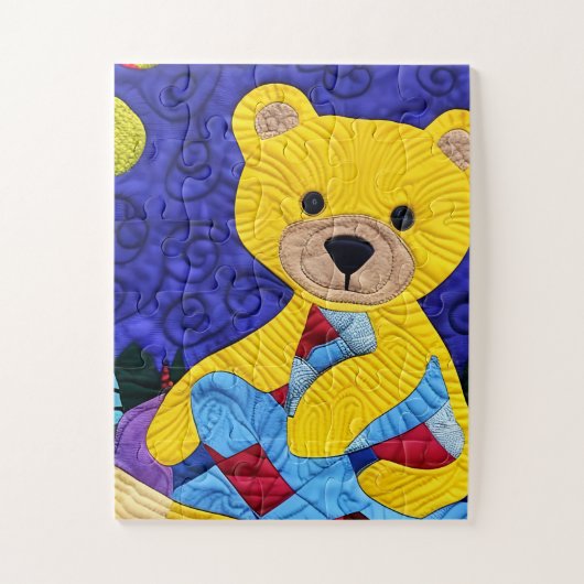 Kleiner gelber Teddybär, wie Design Puzzle (Vertikal)