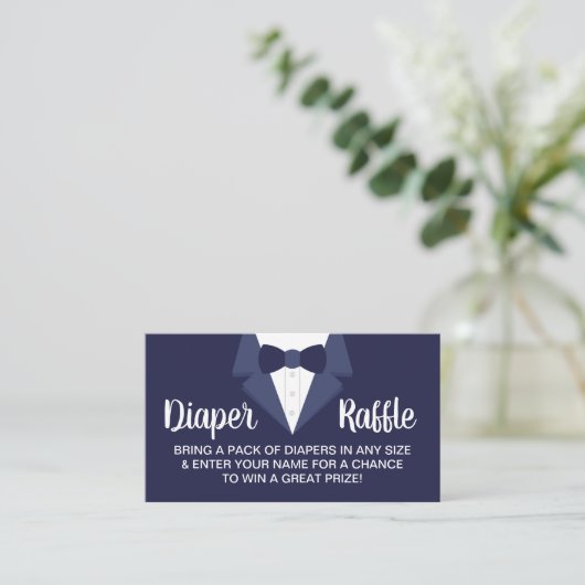 Kleiner Gentleman Diaper Raffle Ticket, Tuxedo Visitenkarte (Stehend Vorderseite)