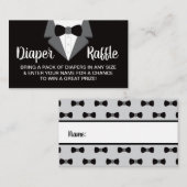 Kleiner Gentleman Diaper Raffle Ticket, Tuxedo Visitenkarte (Vorne/Hinten)