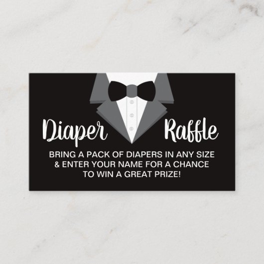 Kleiner Gentleman Diaper Raffle Ticket, Tuxedo Visitenkarte (Vorderseite)