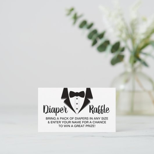Kleiner Gentleman Diaper Raffle Ticket, Tuxedo Visitenkarte (Stehend Vorderseite)
