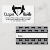 Kleiner Gentleman Diaper Raffle Ticket, Tuxedo Visitenkarte (Vorne/Hinten)