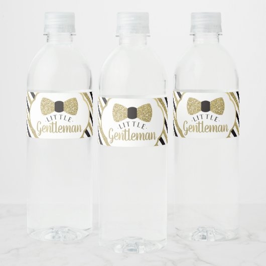 Kleiner Gentleman Flaschenhalter, Schwarz, Imitate Wasserflaschenetikett (Flaschen)