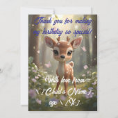 kleiner Gepunkteter Hirschwald Geburtstag Dankeskarte (Rückseite)