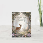 kleiner Gepunkteter Hirschwald Geburtstag Dankeskarte (Vorderseite)