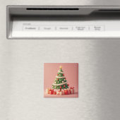 Kleiner geschmückter Weihnachtsbaum mit Geschenken Magnet (In Situ (Geschirrspüler))